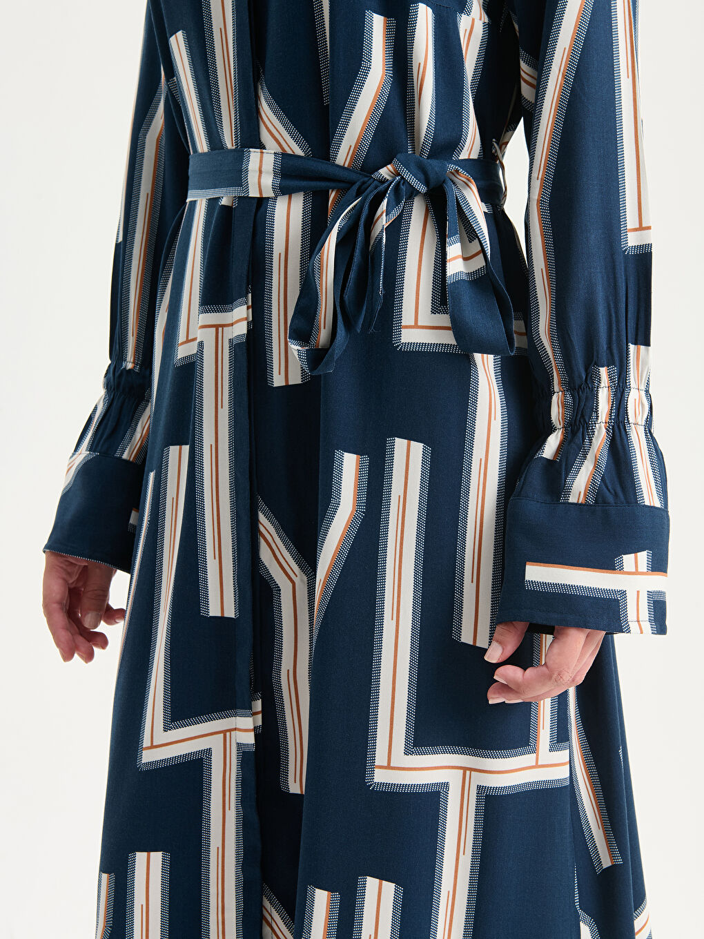 LCW Grace Crew Neck Patterned Dress -W58287Z8-LSJ