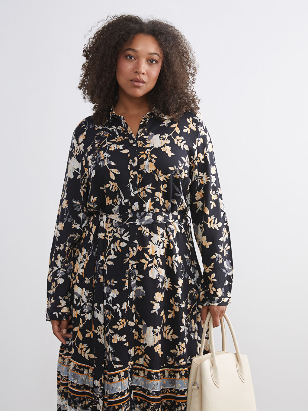 Patterned Shirt Dress-5