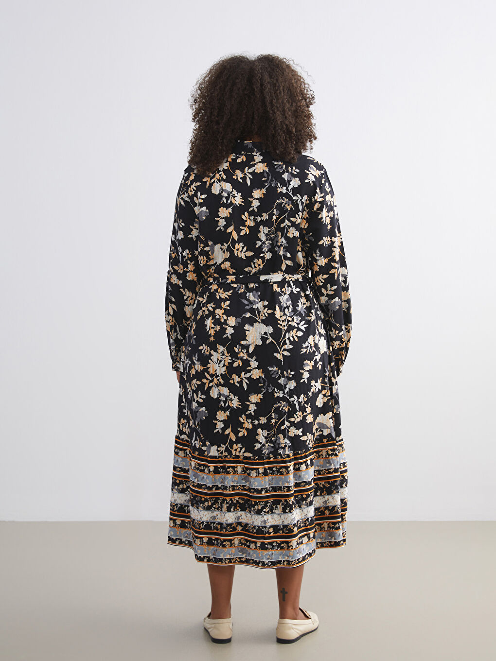 Patterned Shirt Dress-7