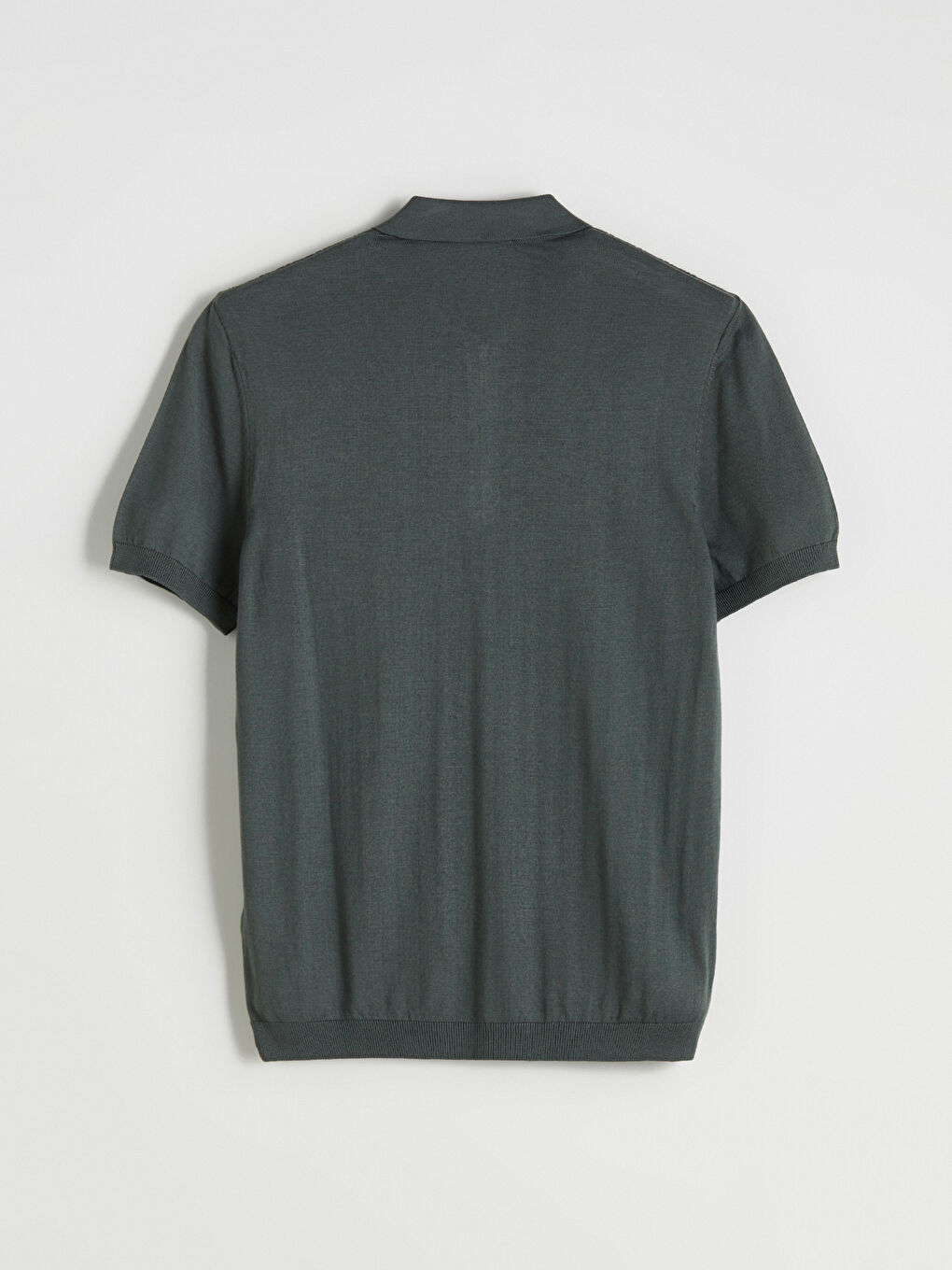 Yeşil Polo Yaka Kısa Kollu Erkek Triko Kazak-5