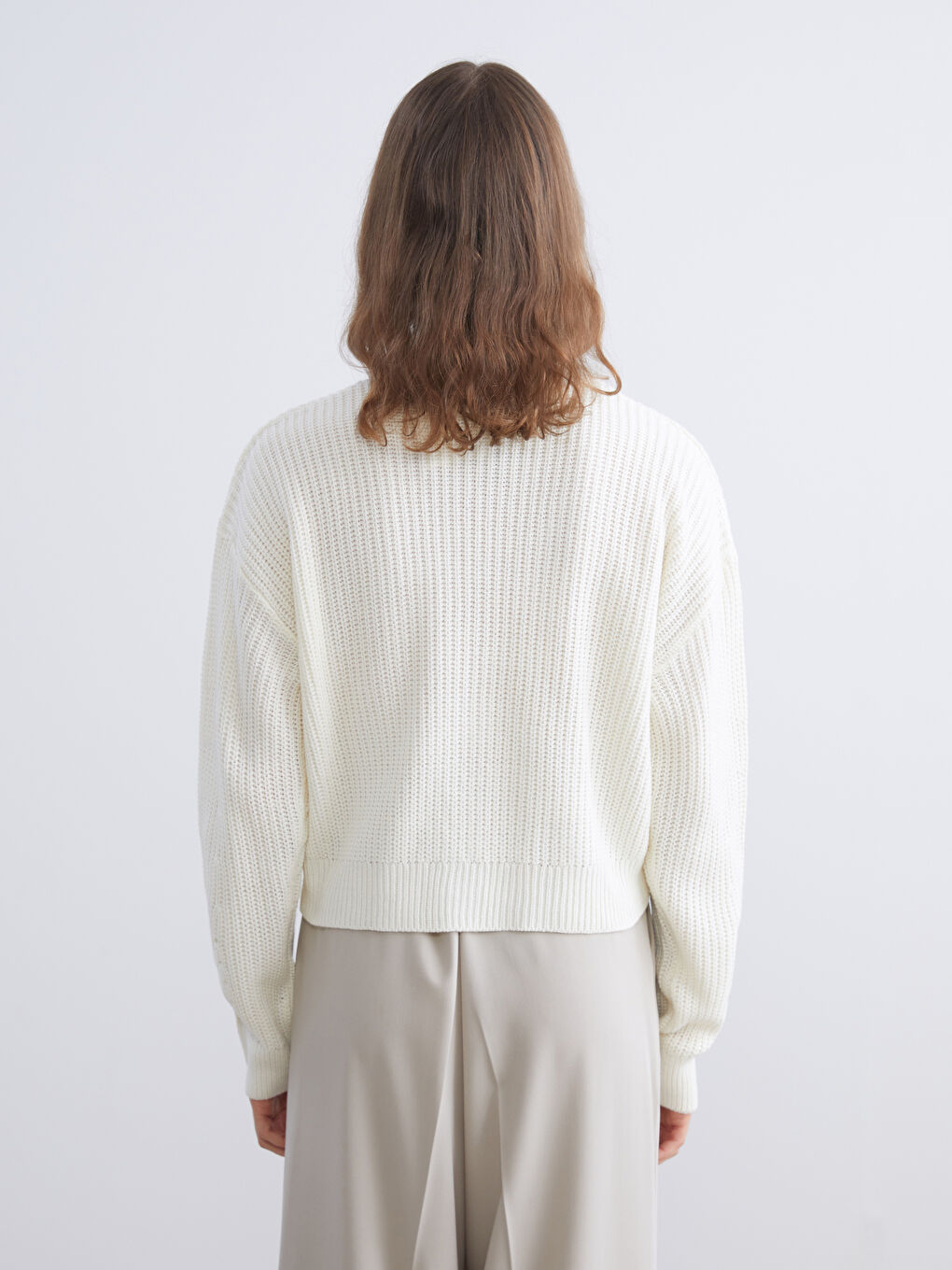 V-Neck Hole-Knitted Women's Knitwear Cardigan-3