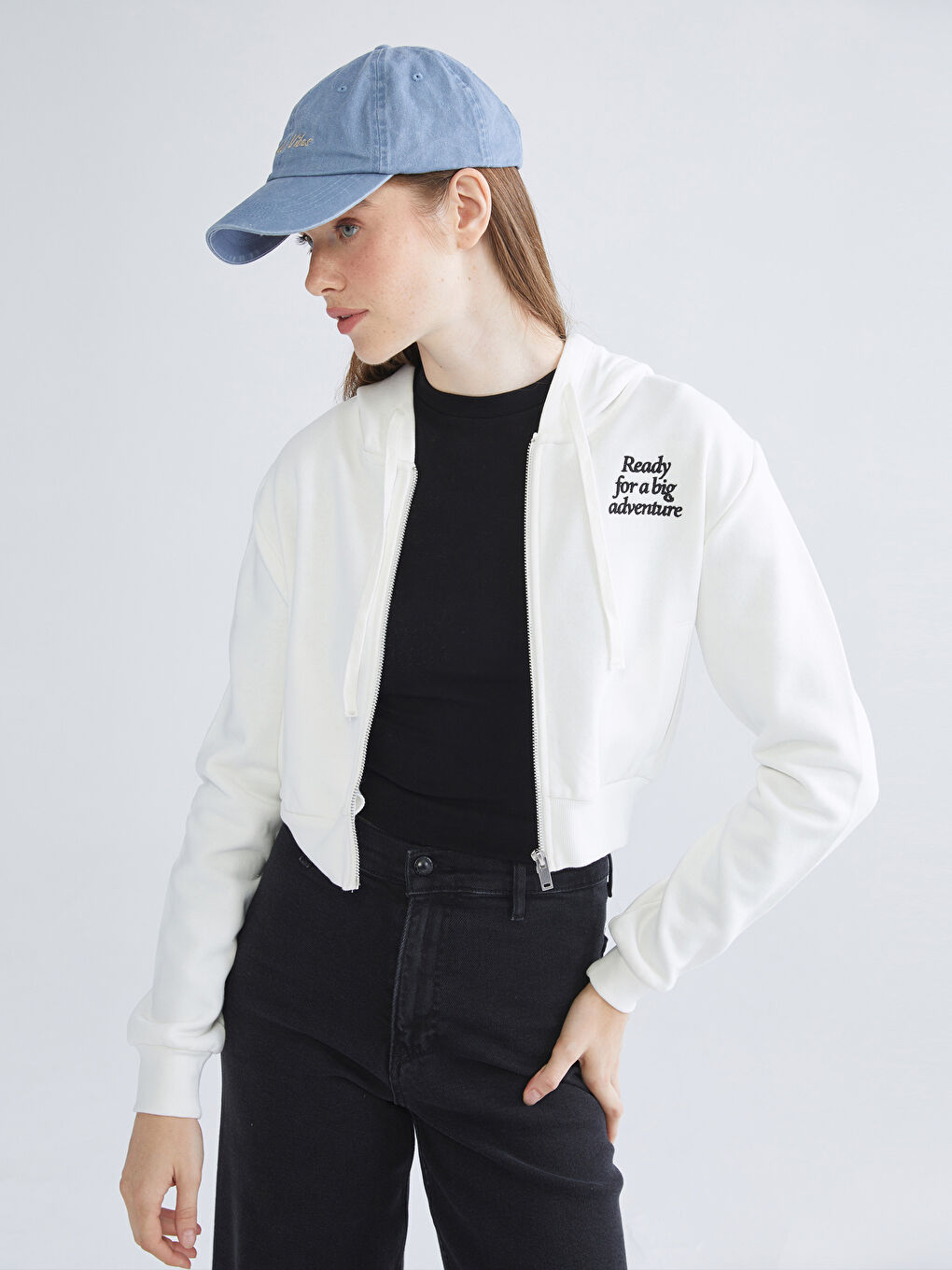 XSIDE Woman ECRU Zip-Up Sweatshirt -W58299Z8-R9J
