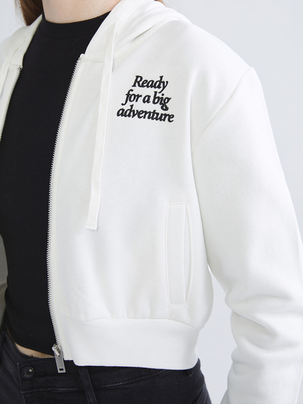XSIDE Woman ECRU Zip-Up Sweatshirt -W58299Z8-R9J