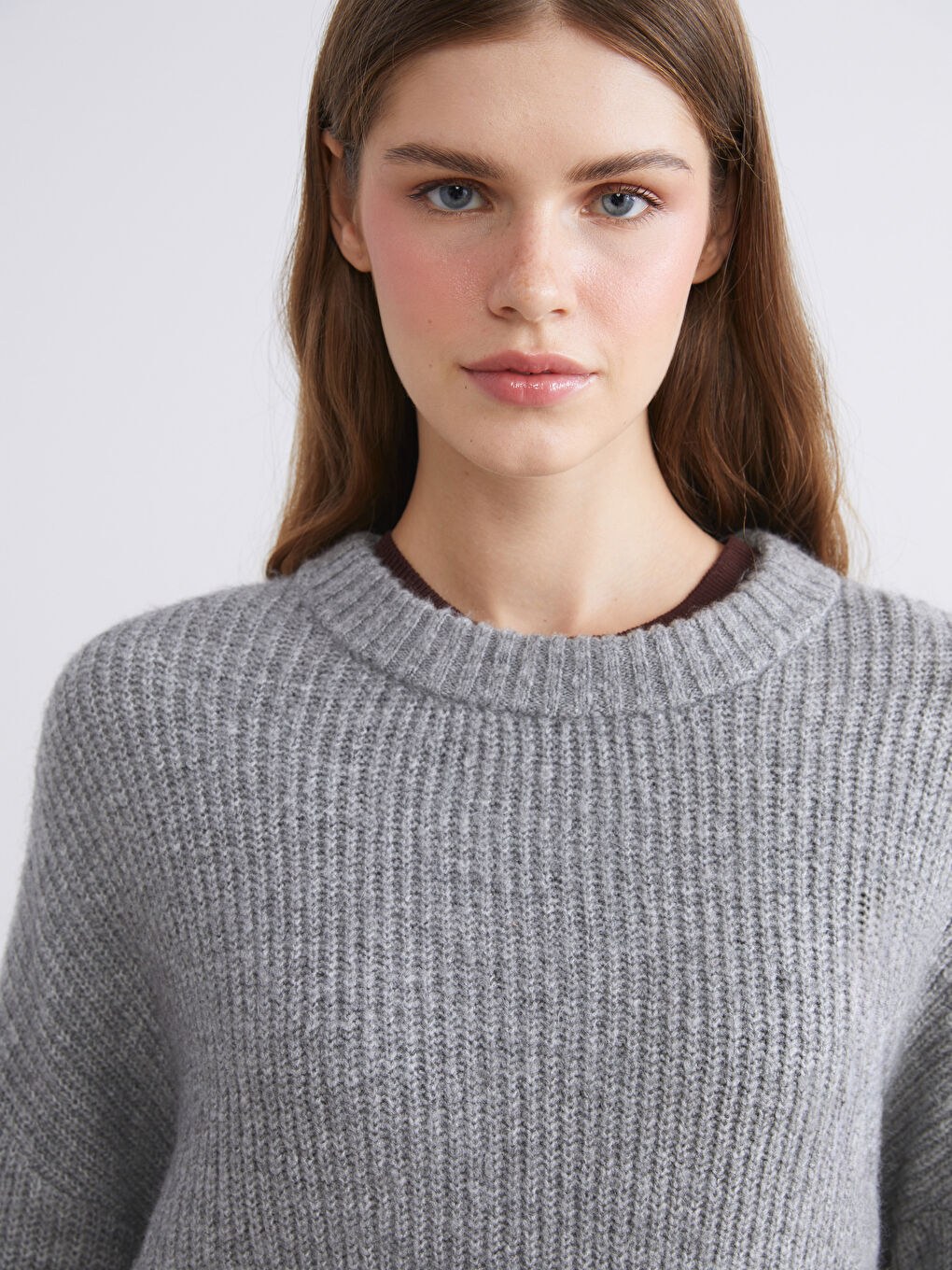 Crew Neck Oversize Women's Knitwear Sweater-2