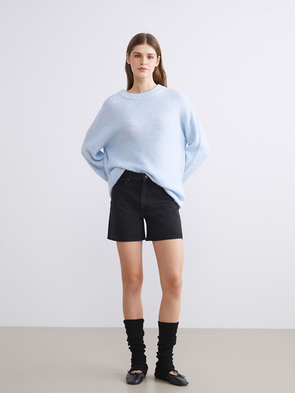 Crew Neck Oversize Women's Knitwear Sweater-1