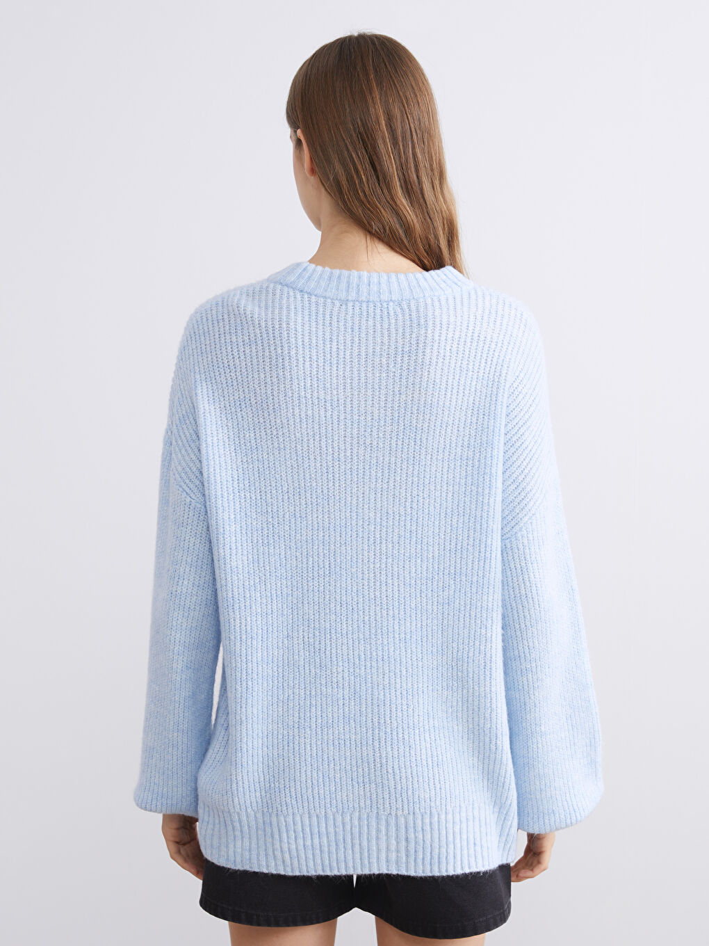 Crew Neck Oversize Women's Knitwear Sweater-3