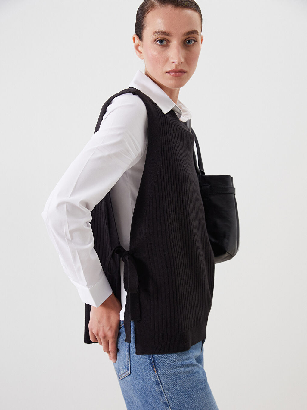 LCW Comfort Crew Neck Women's Knitwear Sweater Vest -W58354Z8-CVL