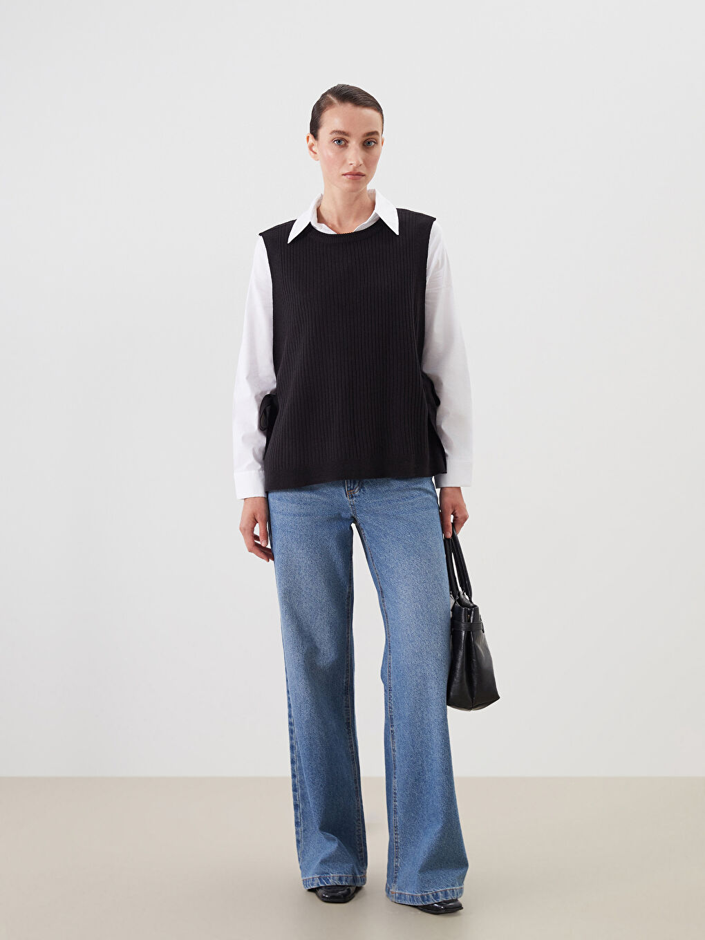LCW Comfort Crew Neck Women's Knitwear Sweater Vest -W58354Z8-CVL