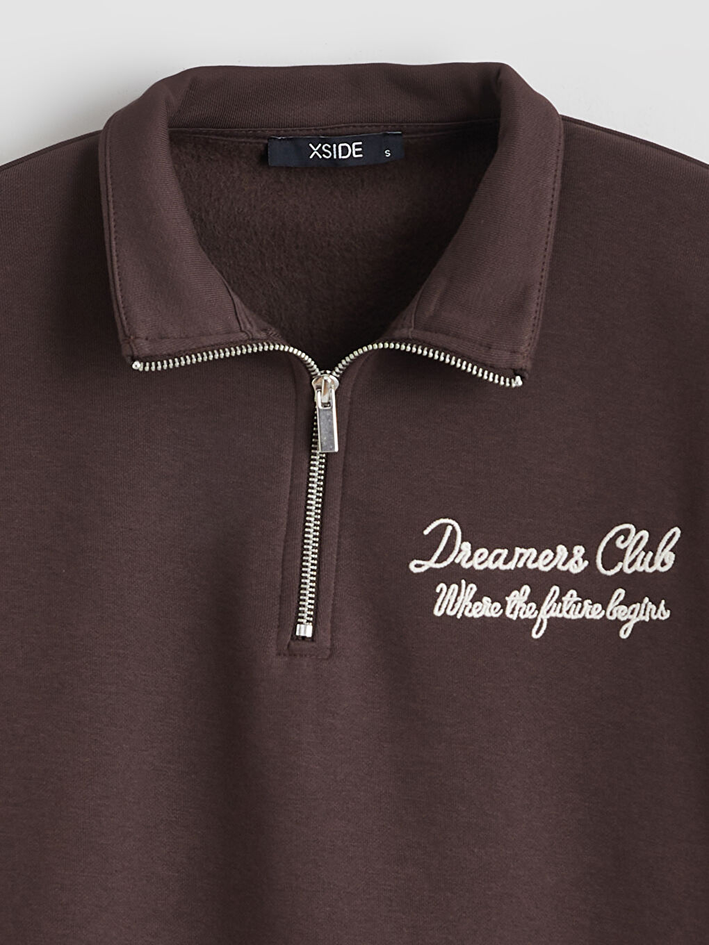 Әйелдерге арналған биік жағалы кестеленген оверсайз қалың свитшот-5