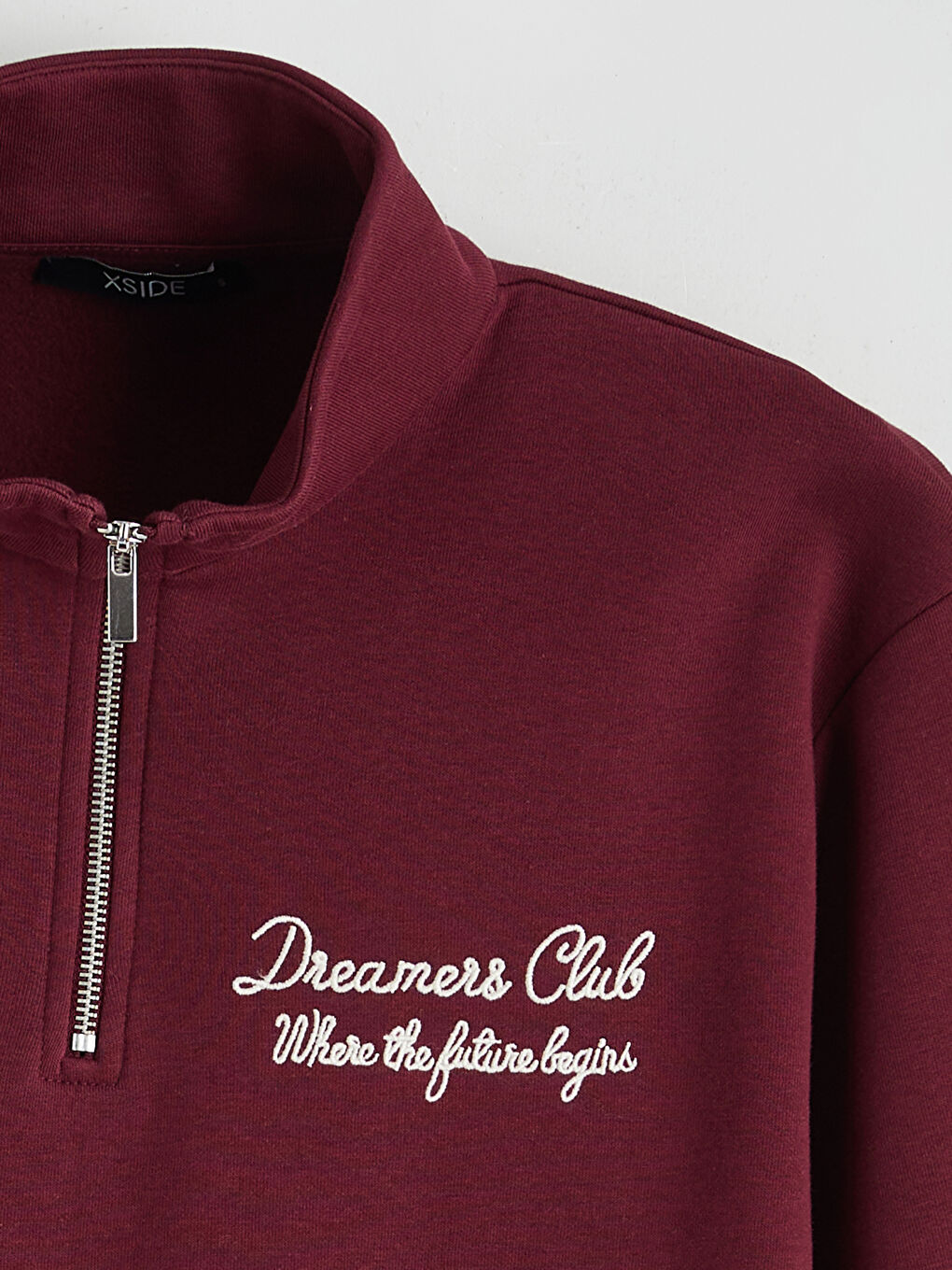 Funnel Neck Embroidered Oversize Women's Thick Sweatshirt-5