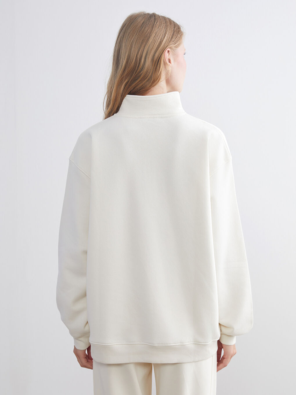 XSIDE Funnel Neck Embroidered Oversize Women's Thick Sweatshirt -W58355Z8-YSB