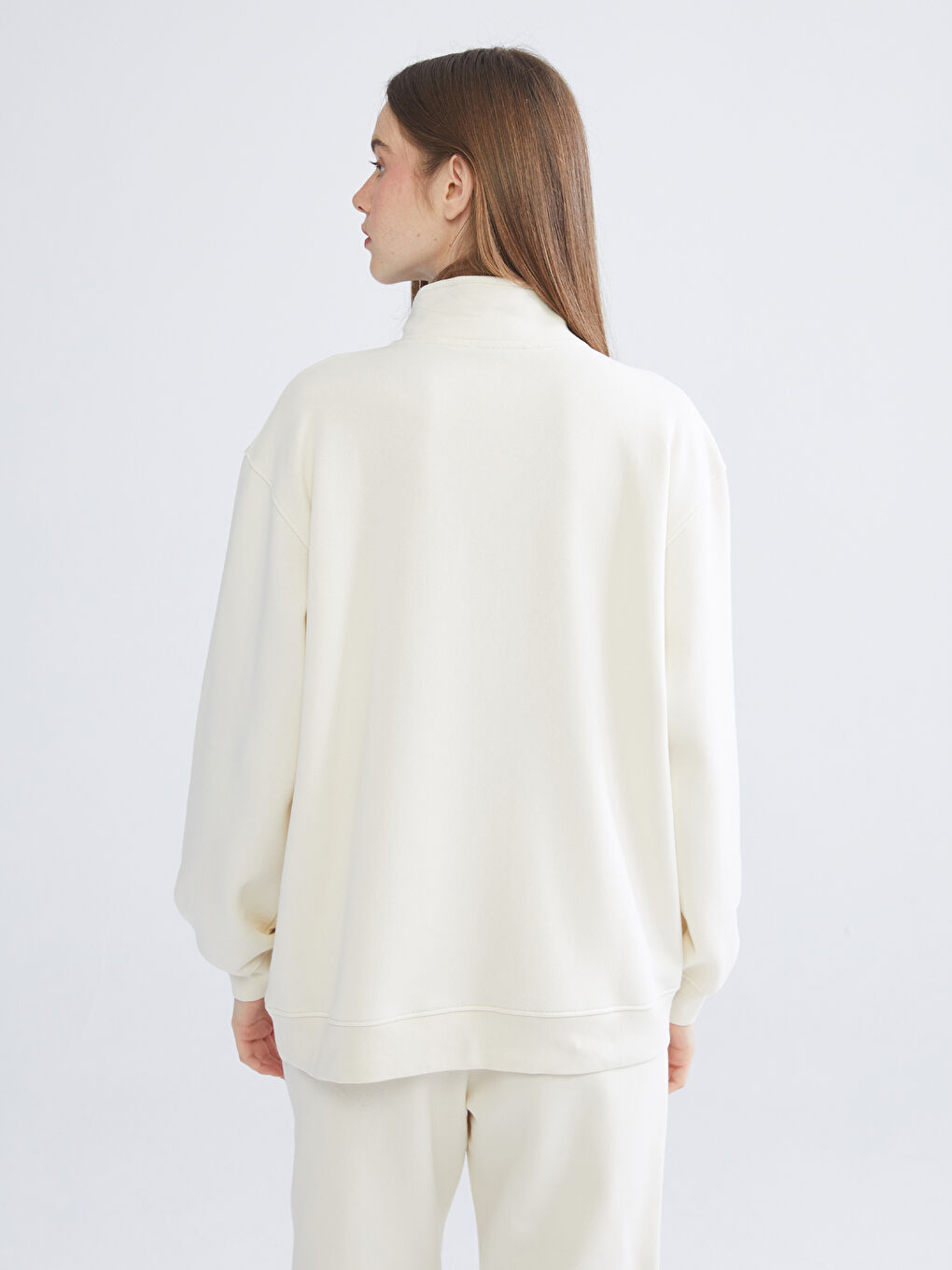 XSIDE Funnel Neck Embroidered Oversize Women's Thick Sweatshirt -W58355Z8-YSB