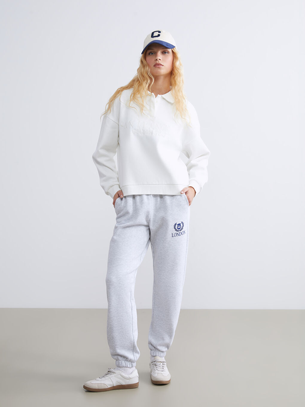 XSIDE Elasticated Waist Embroidered Women's Jogger Sweatpants -W58360Z8-CY9