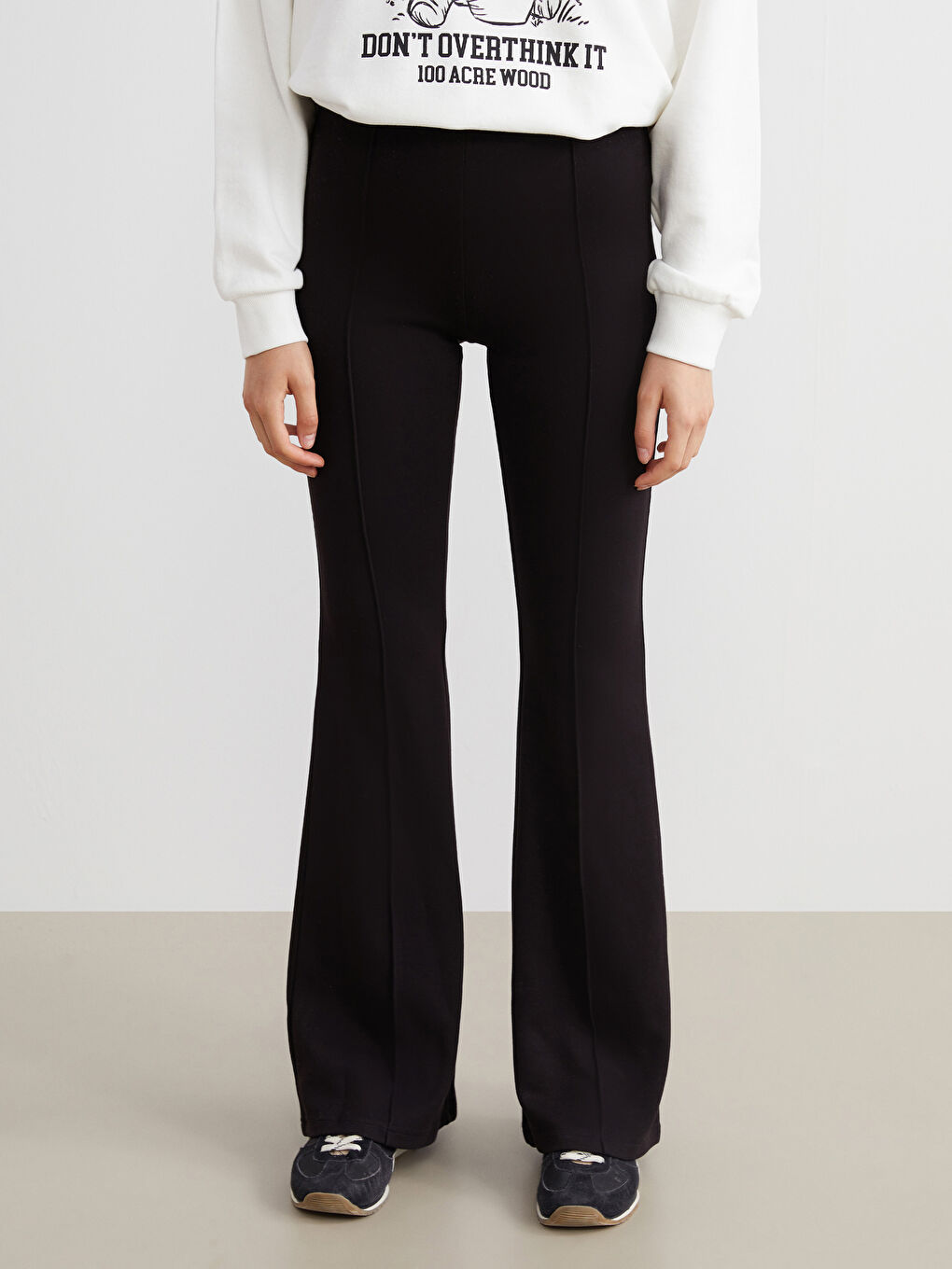Elasticated Waist Flared Women's Leggings-1
