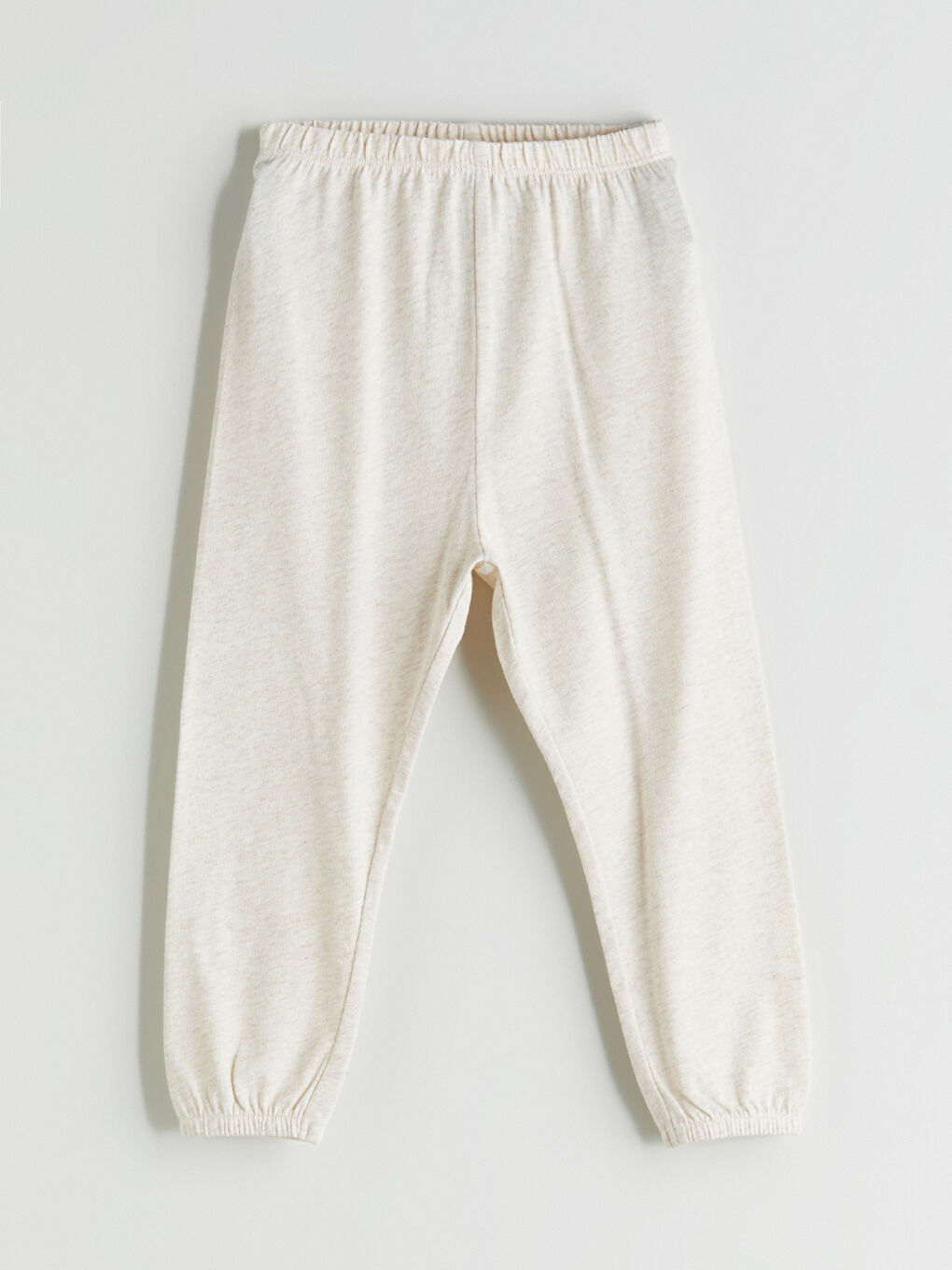 Bej Beli Lastikli Kız Bebek Jogger Eşofman Altı