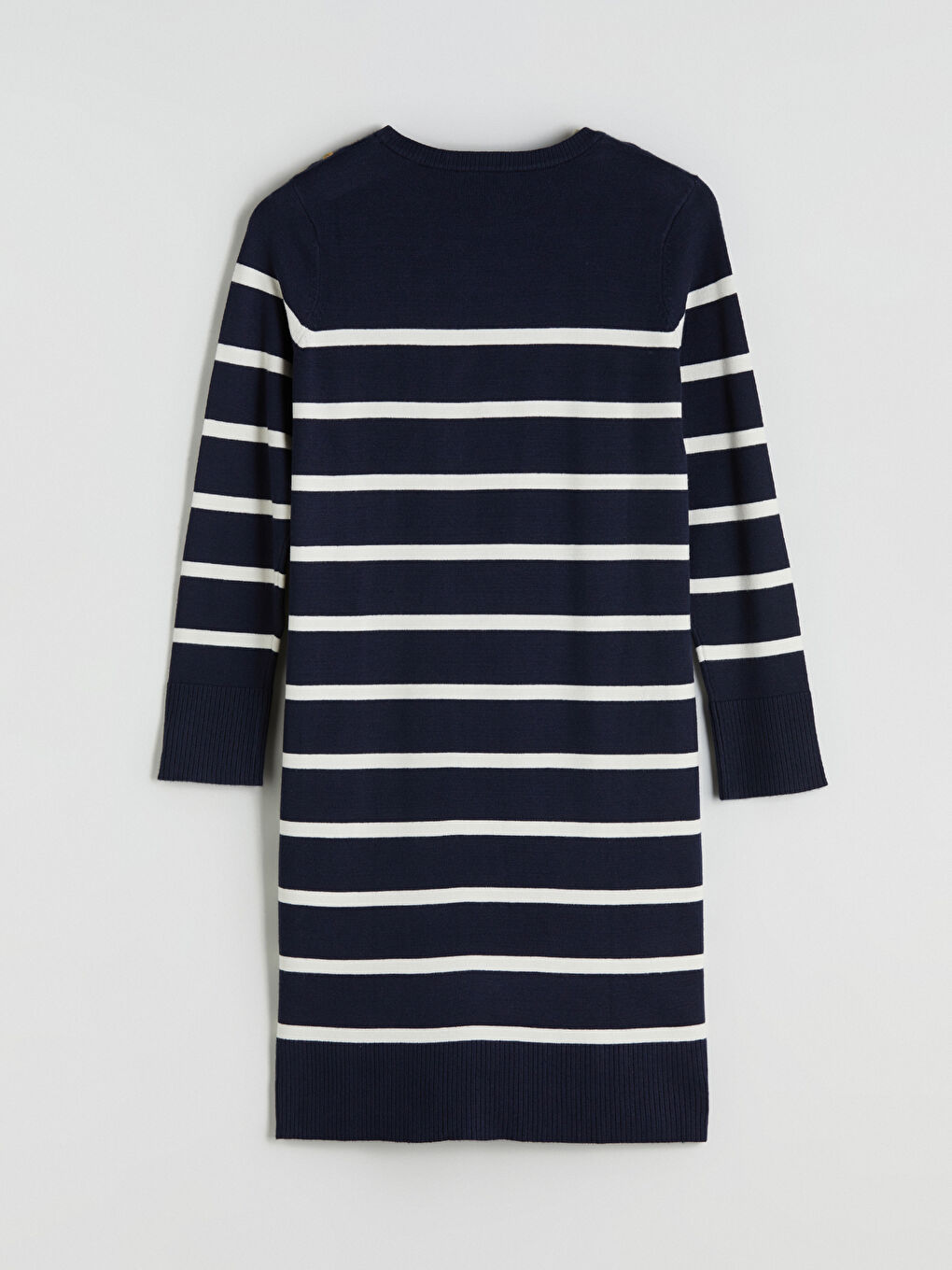 Crew Neck Striped Knit Dress-5