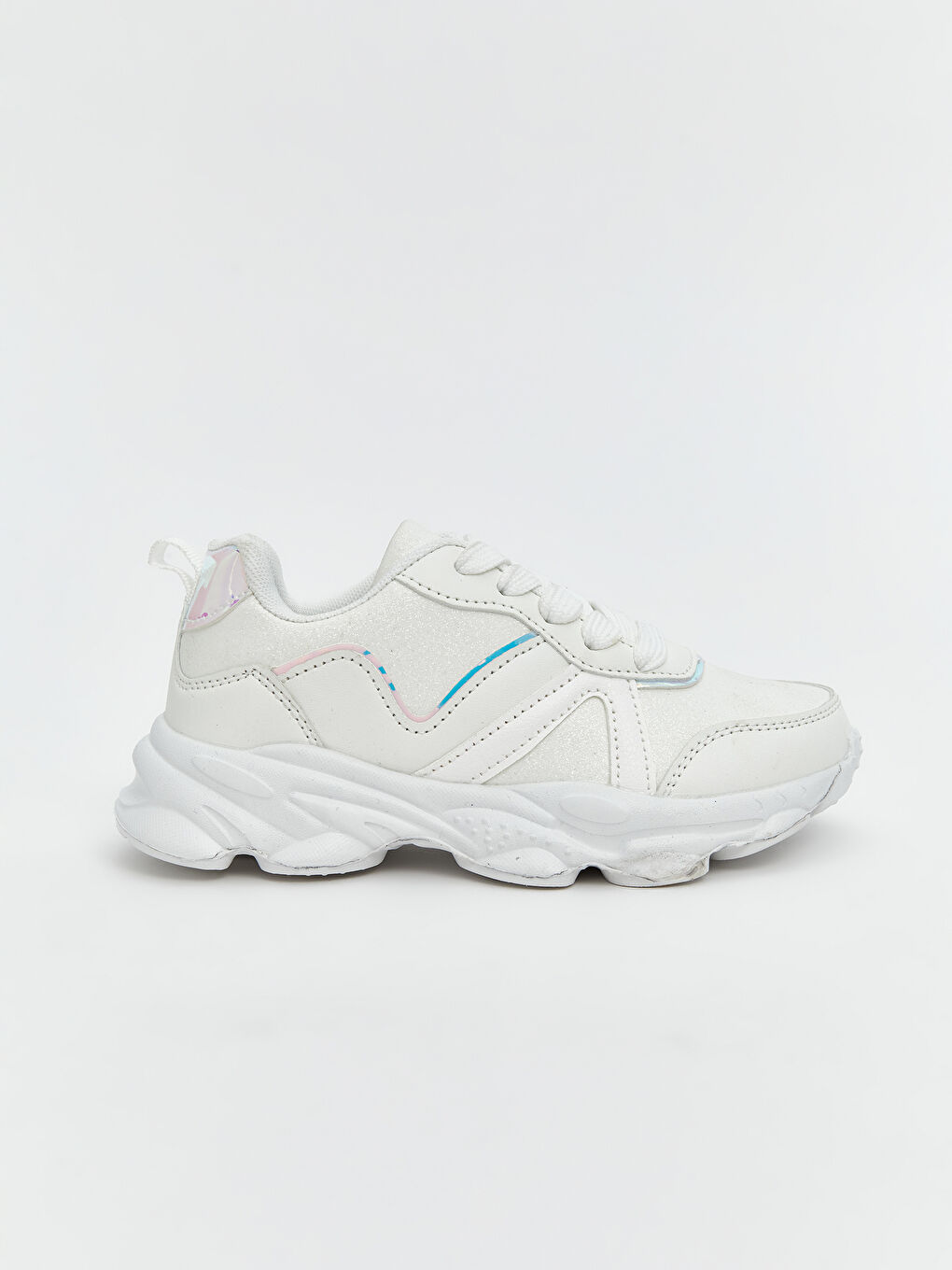 Leather Look Lace-Up Baby Girl Sneakers-1