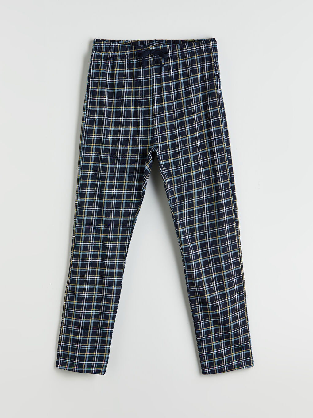 Lacivert Standart Kalıp Ekose Erkek Pijama Alt