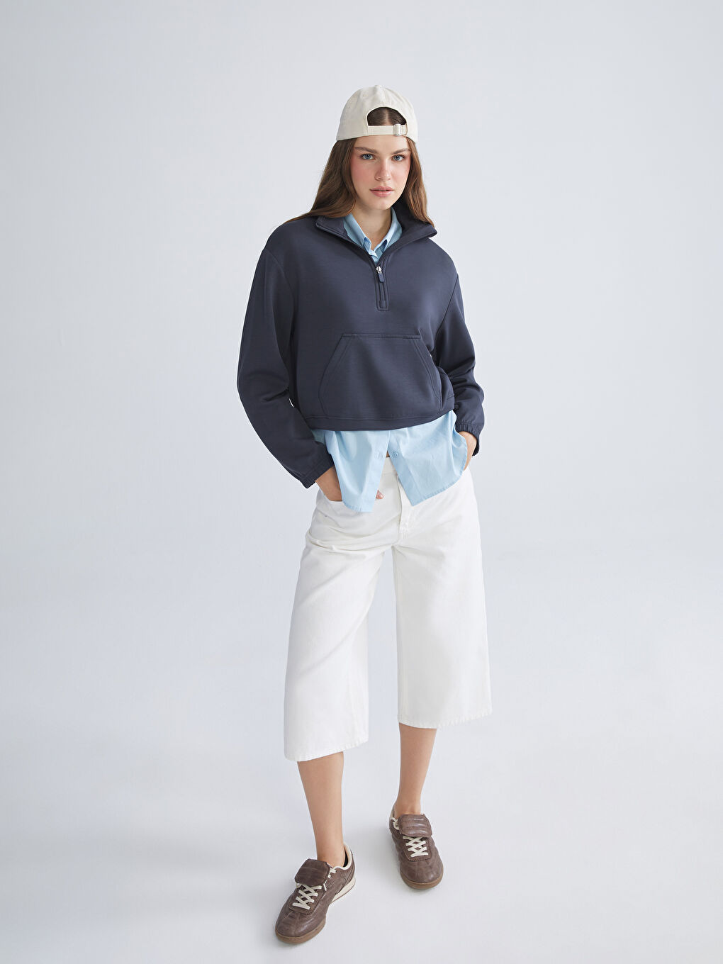 Funnel Neck Women's Sweatshirt-1