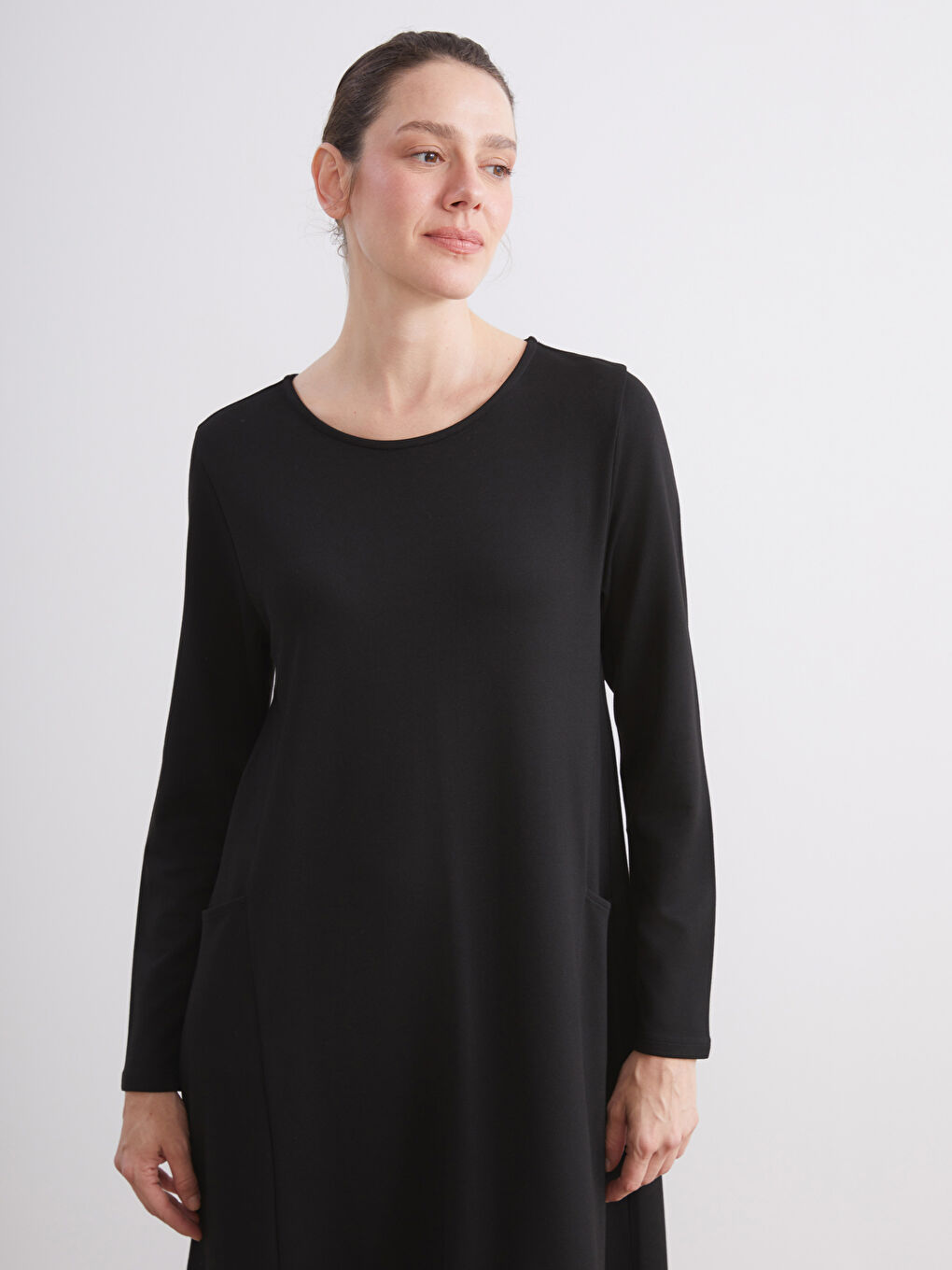 Crew Neck A-Line Dress-1