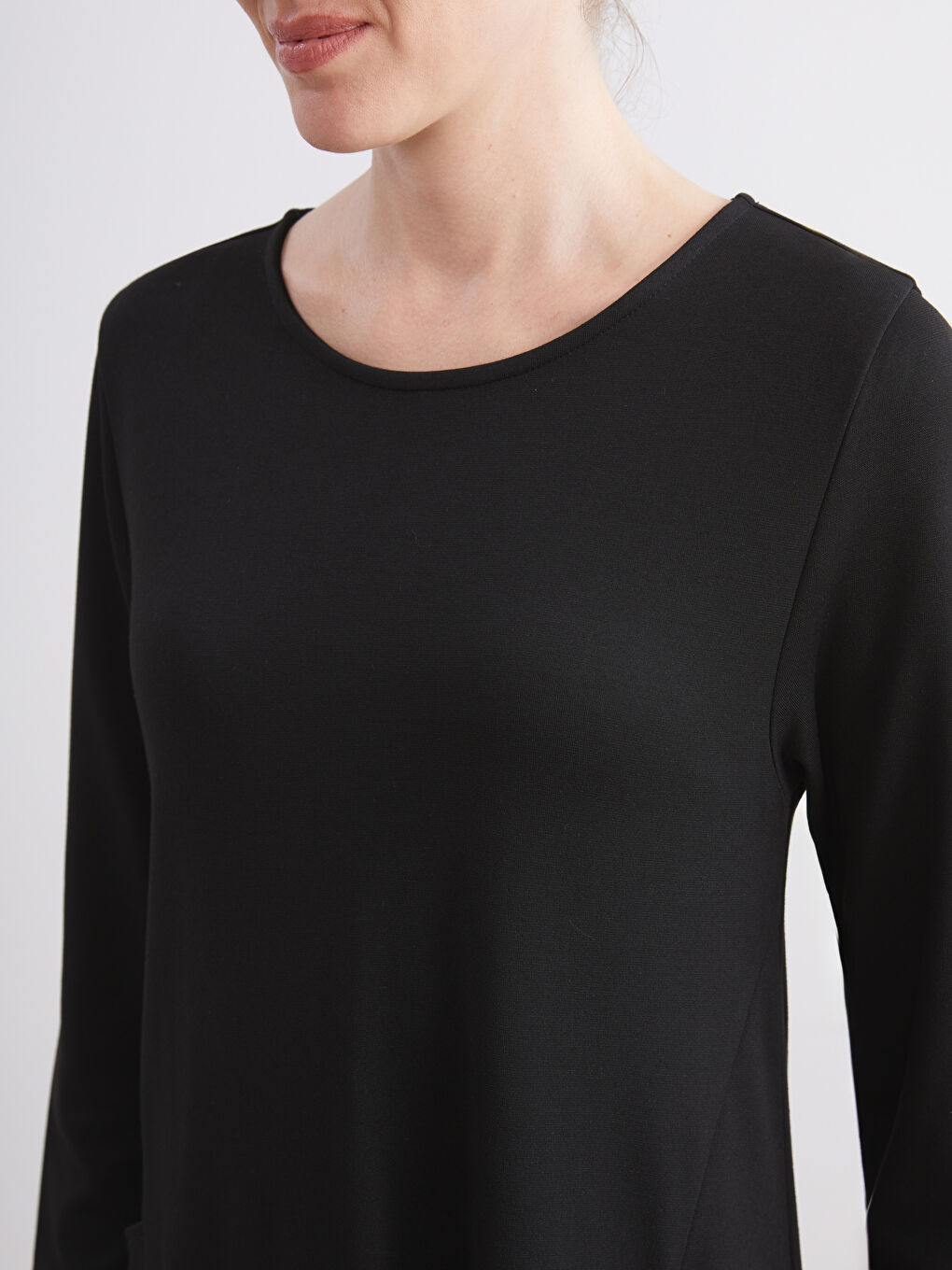 Crew Neck A-Line Dress-2