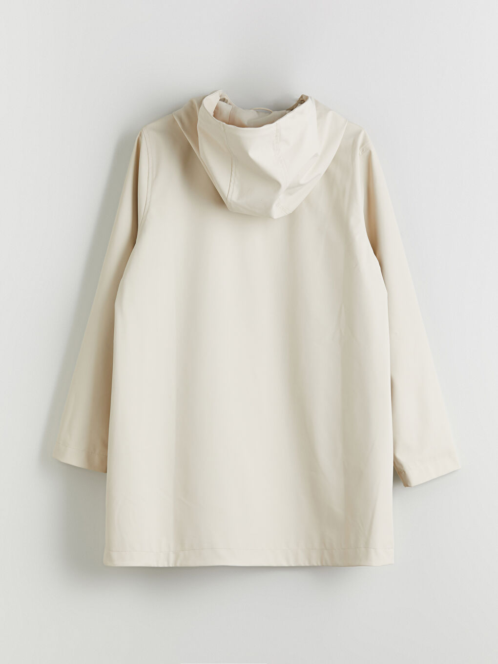 Bej Kapüşonlu Kadın Yağmurluk-7