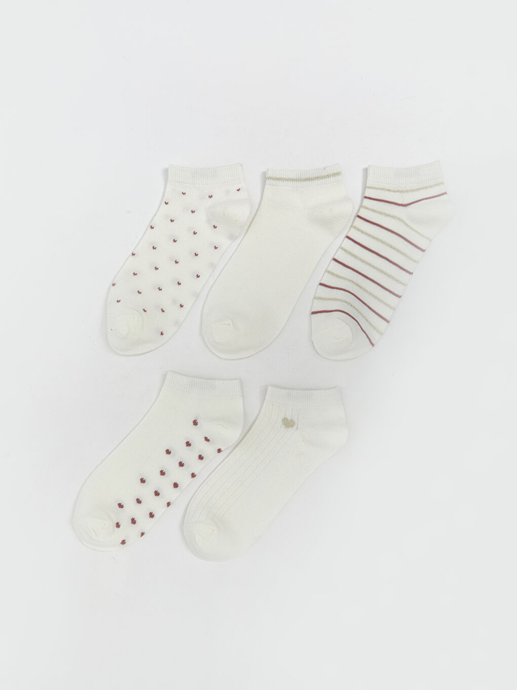 LCW DREAM Patterned Women's Trainer Socks 5 Pack -W58440Z8-FDU