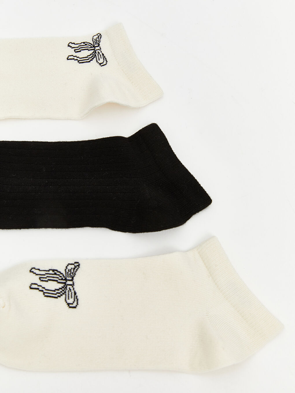 Ribbon Printed Women's Trainer Socks 5 Pack-1