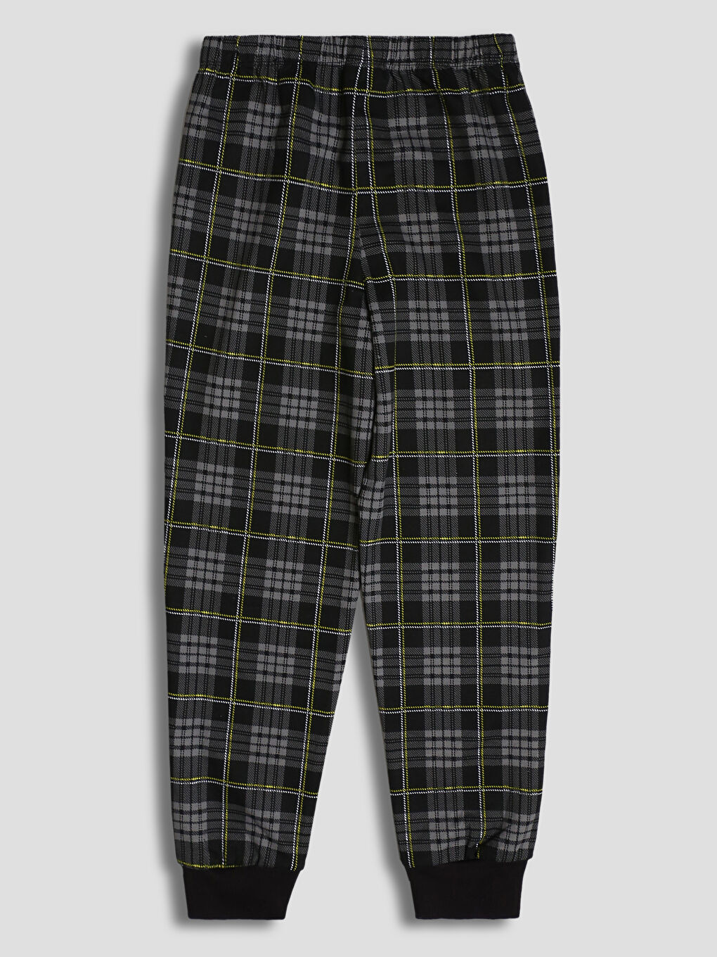 Siyah Beli Lastikli Ekose Erkek Çocuk Pijama Alt-1