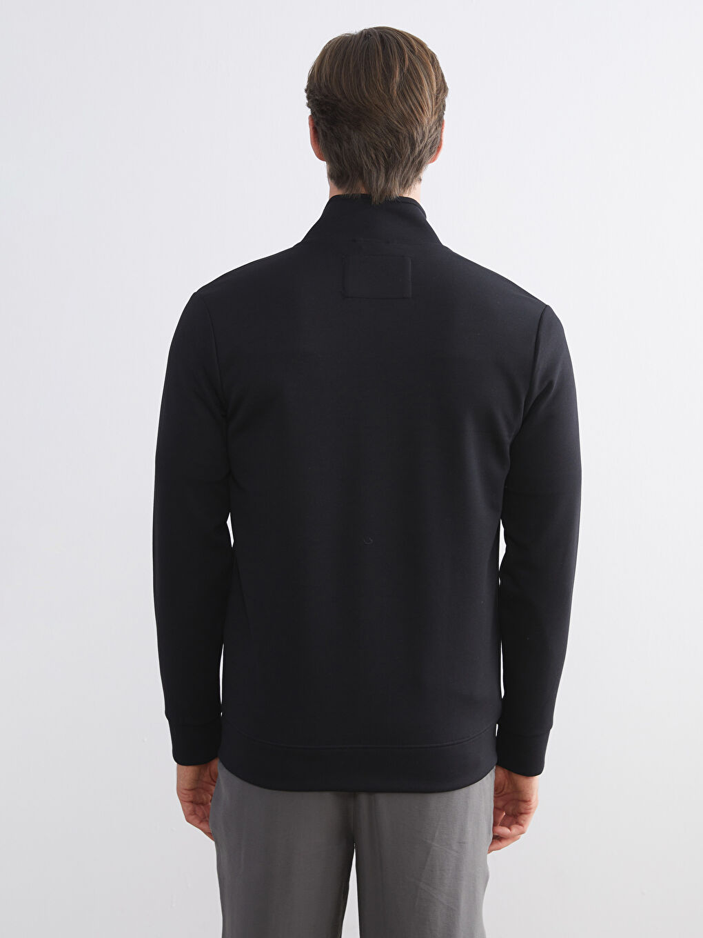 Funnel Neck Long Sleeve Men's Zip-Up Sweatshirt-7