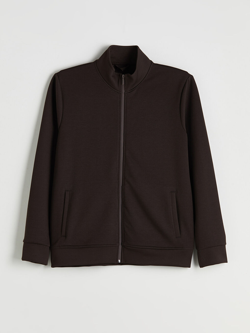 Funnel Neck Long Sleeve Men's Zip-Up Sweatshirt-4