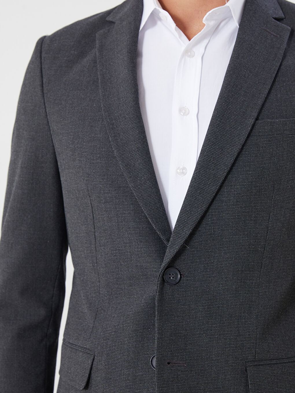 Antrasit Dar Kalıp Erkek Blazer Ceket-2
