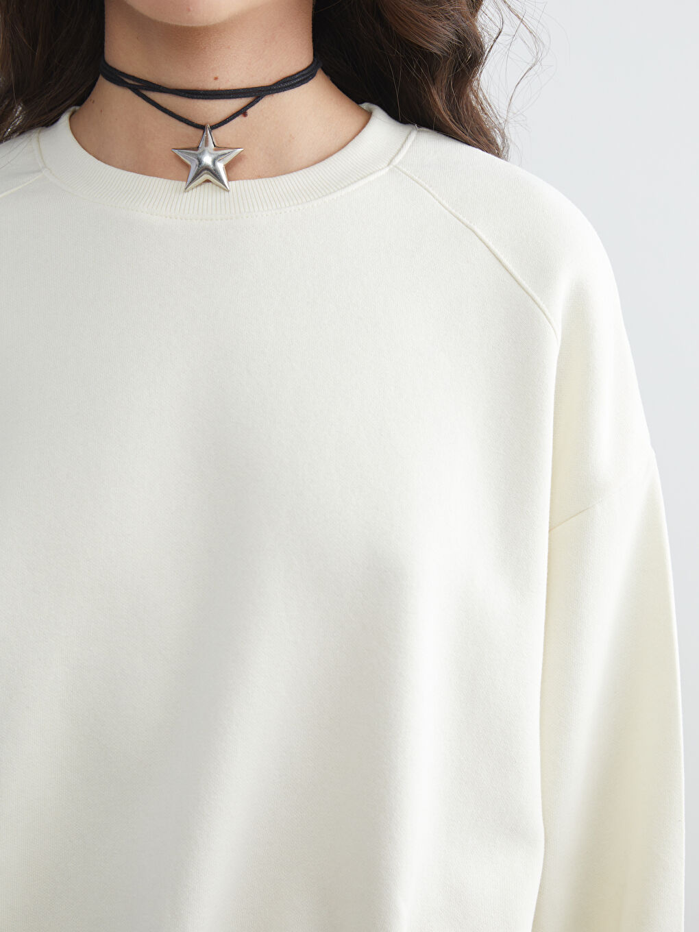 XSIDE Crew Neck Oversize Women's Thick Sweatshirt -W58488Z8-YSB