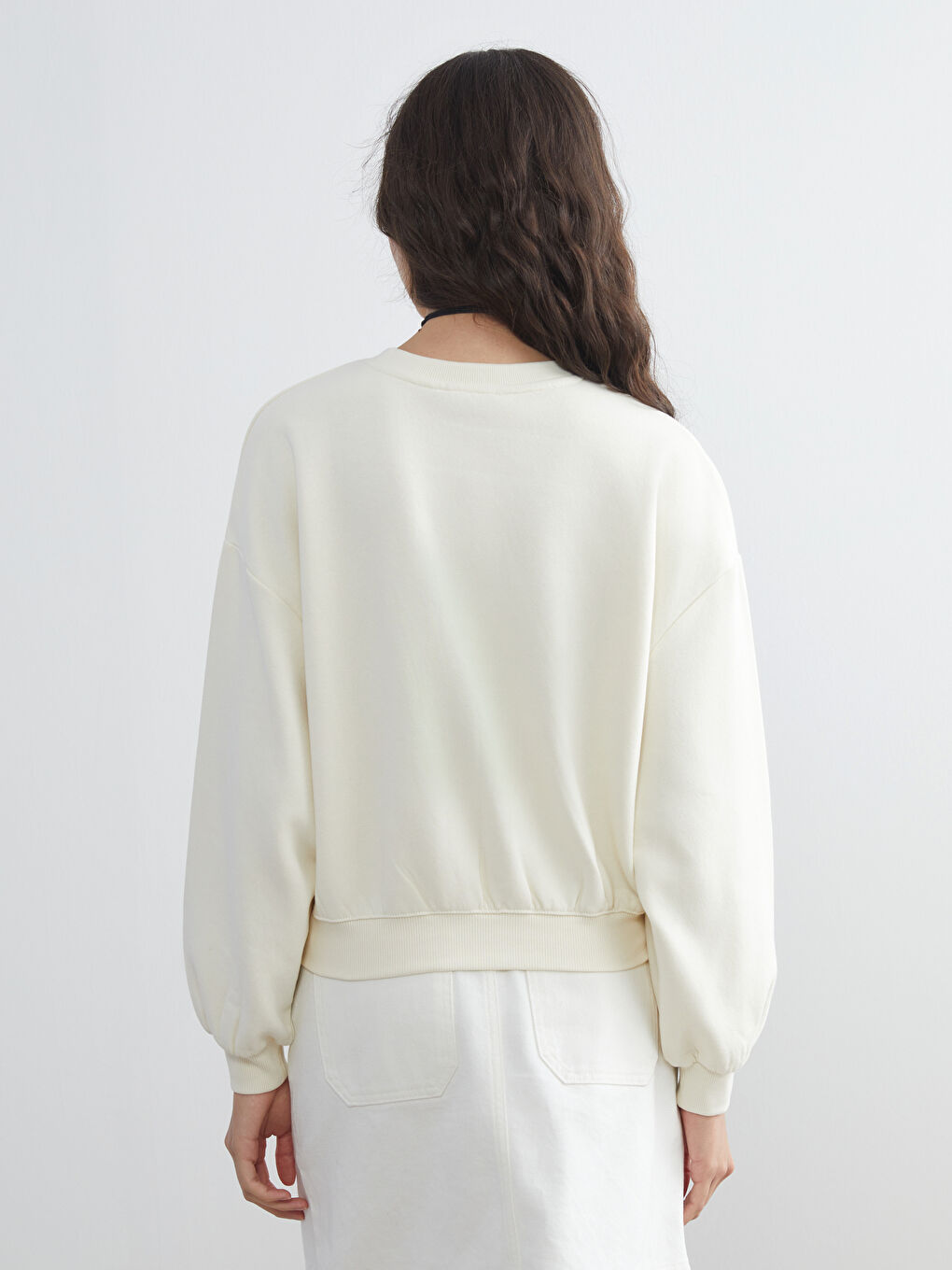 XSIDE Crew Neck Oversize Women's Thick Sweatshirt -W58488Z8-YSB