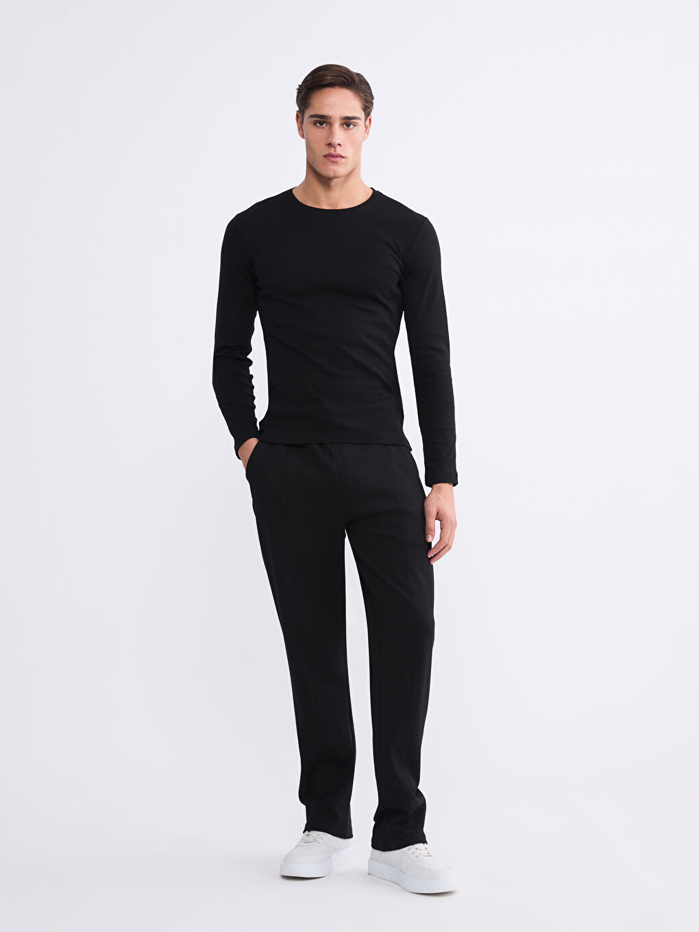 Siyah Standart Kalıp Erkek Eşofman Altı