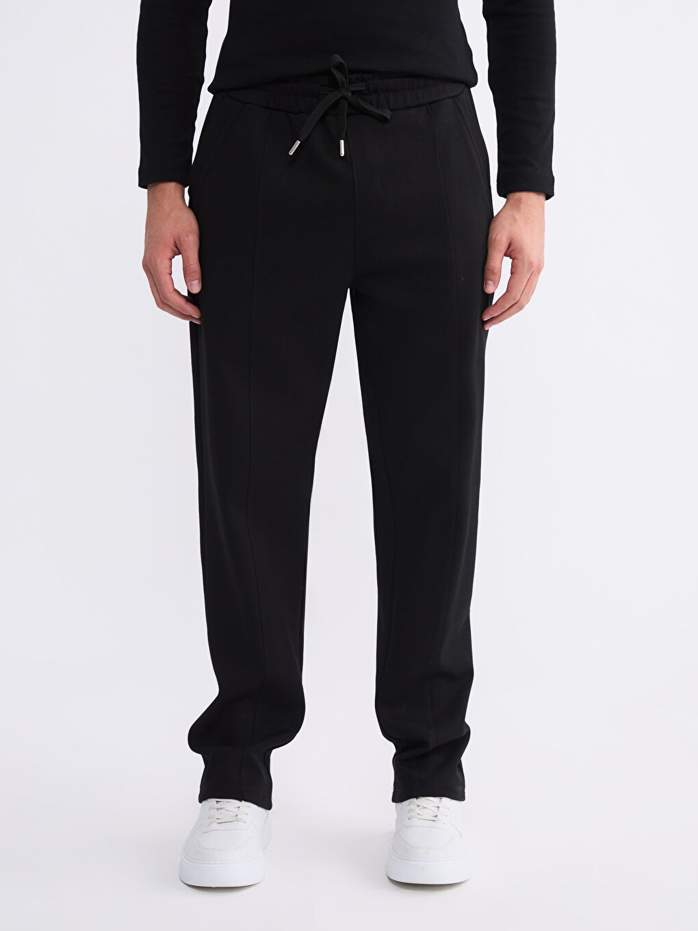 Siyah Standart Kalıp Erkek Eşofman Altı-1