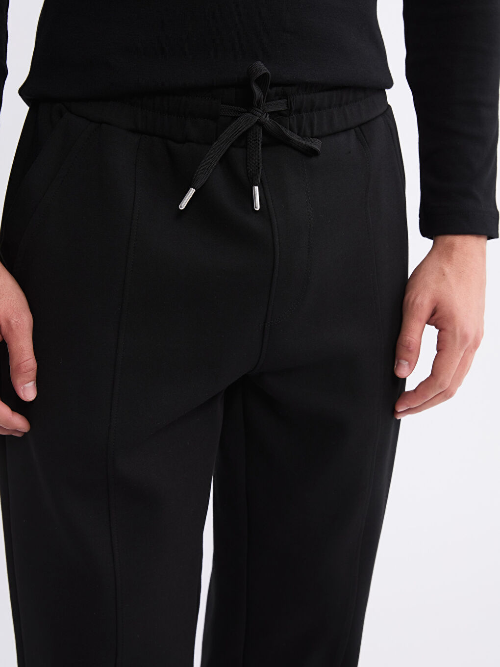 Siyah Standart Kalıp Erkek Eşofman Altı-2