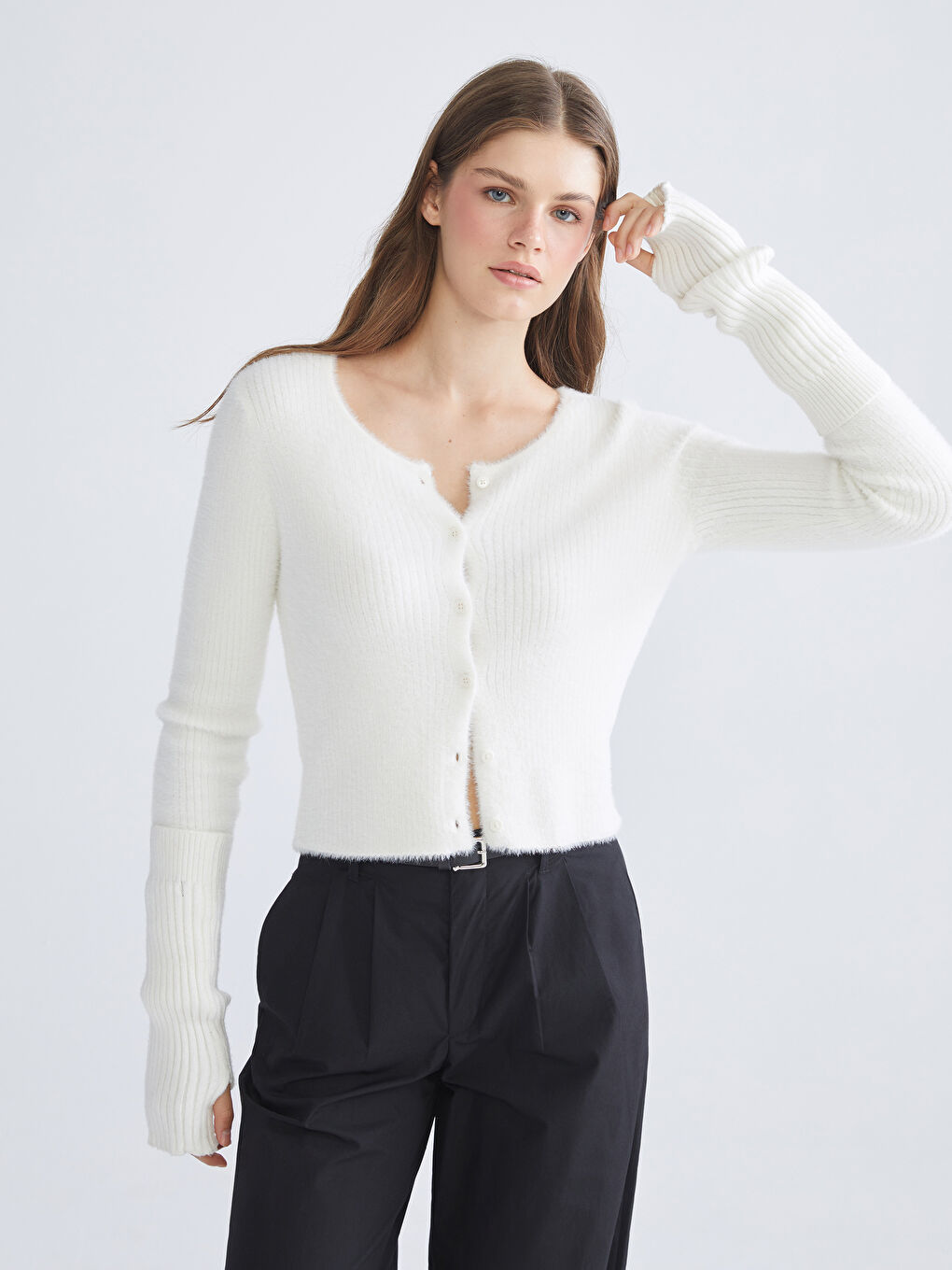XSIDE Crew Neck Women's Knitwear Cardigan -W58519Z8-R9J