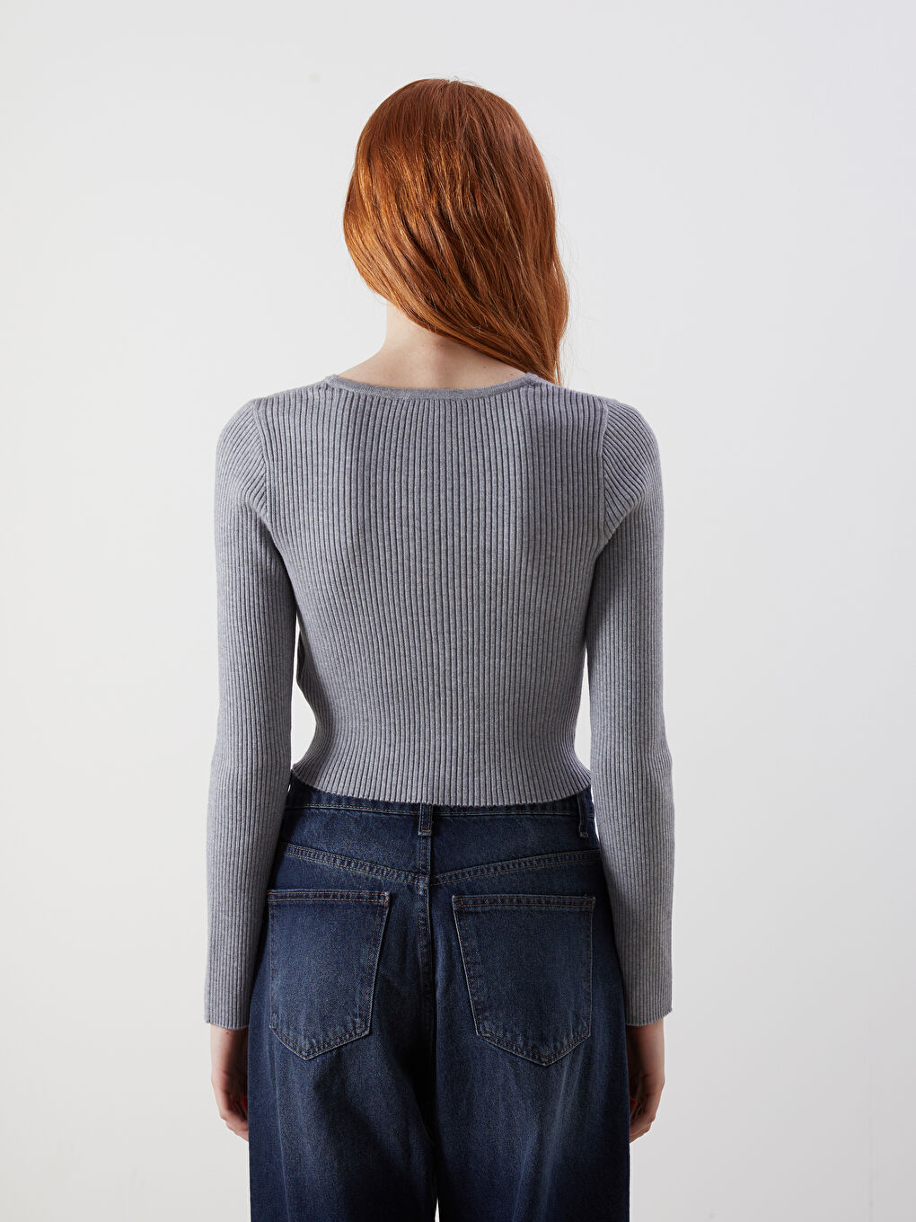 Crew Neck Women's Knitwear Cardigan-3