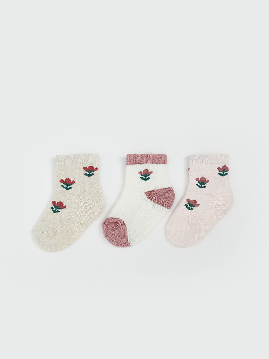 LCW baby جوارب الكاحل مطبوعة للبنات الصغار 3-pack -W58597Z1-D5H
