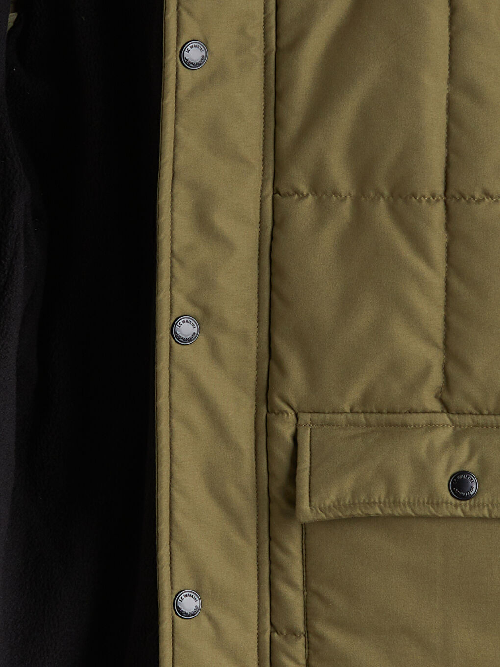 Haki Kapüşonlu Erkek Çocuk Şişme Mont-1