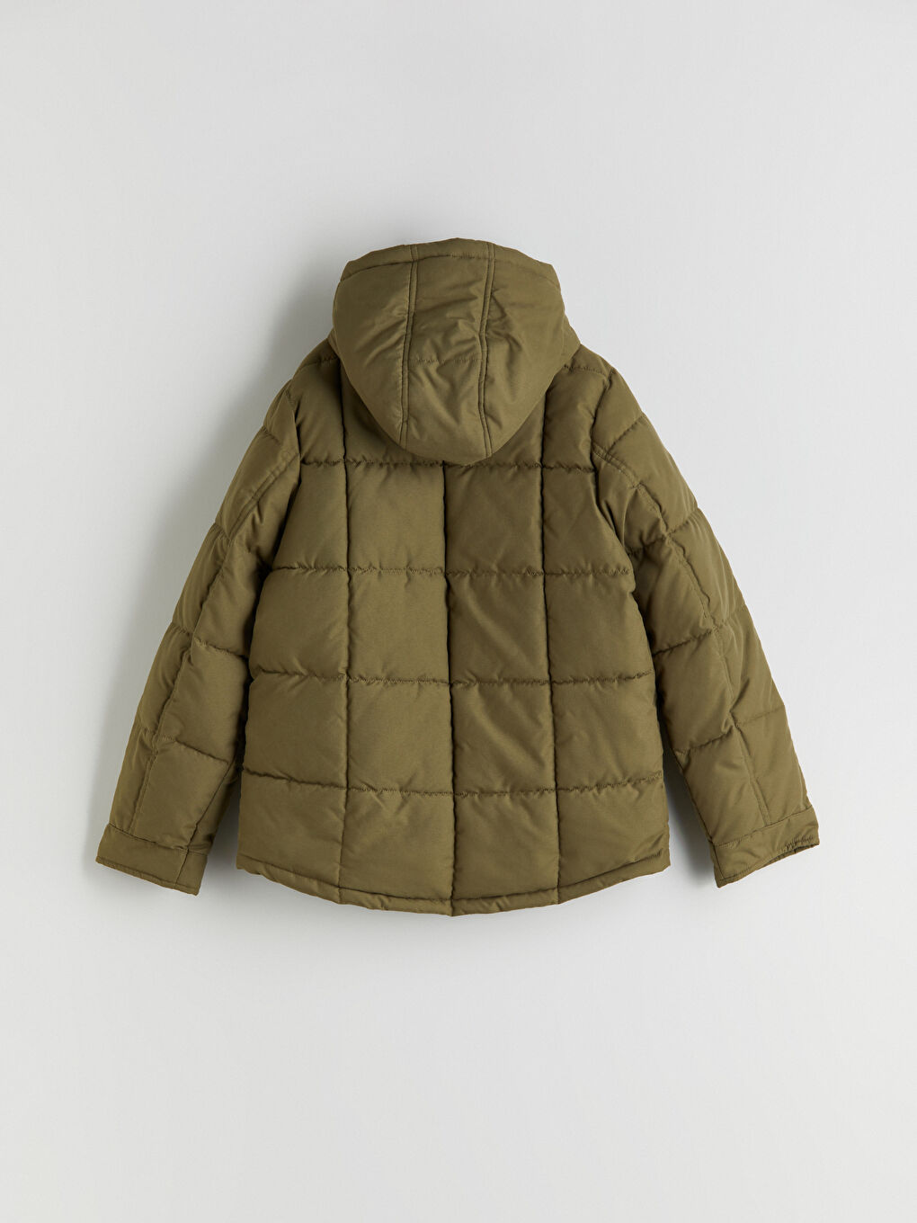 Haki Kapüşonlu Erkek Çocuk Şişme Mont-2