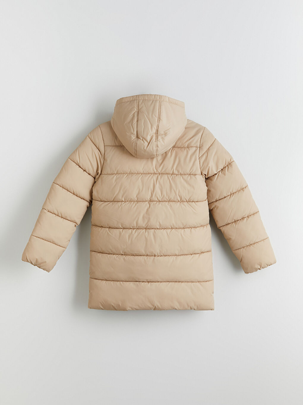 Bej Kapüşonlu Erkek Çocuk Şişme Mont-2