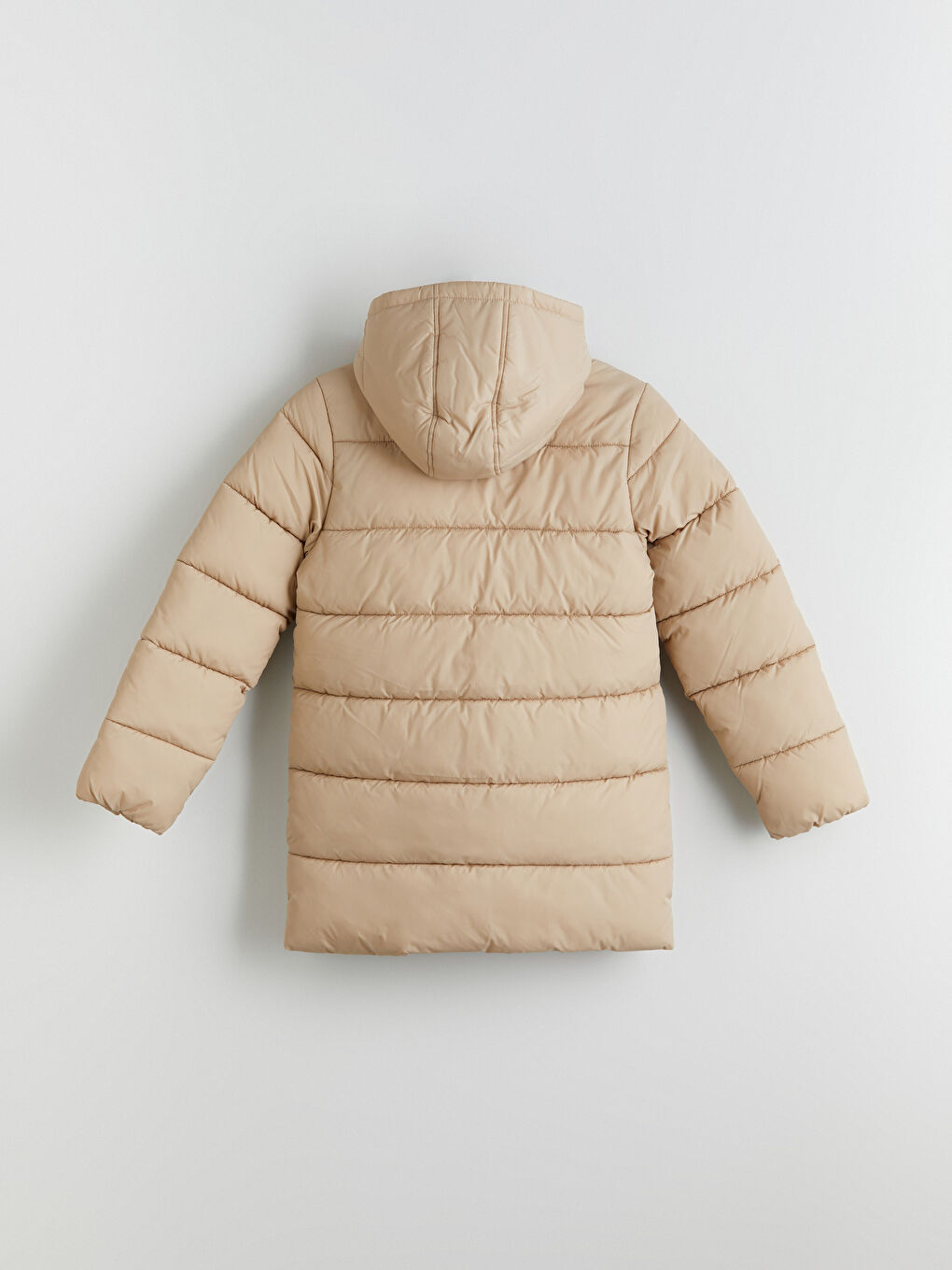 Bej Kapüşonlu Erkek Çocuk Şişme Mont-5
