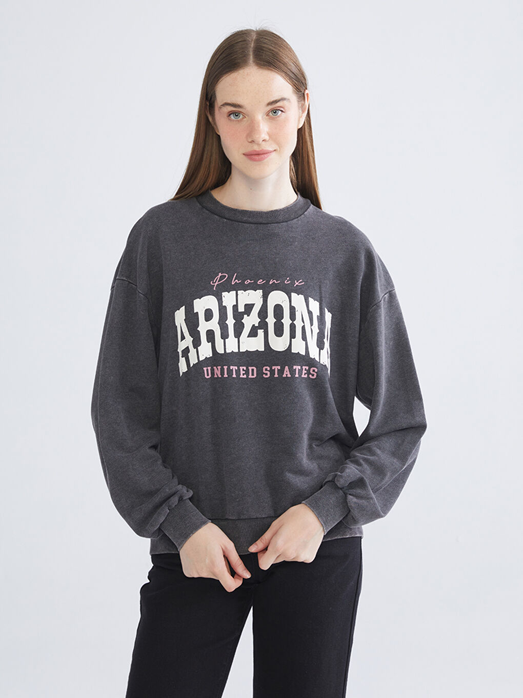 Crew Neck Oversize Women's Thick Sweatshirt