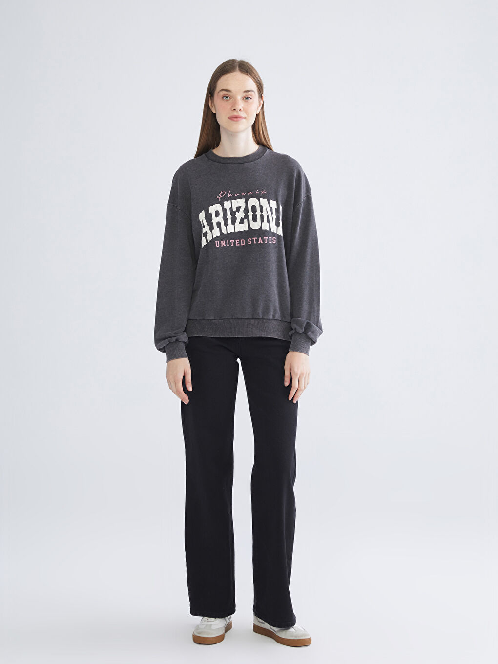 Crew Neck Oversize Women's Thick Sweatshirt-1