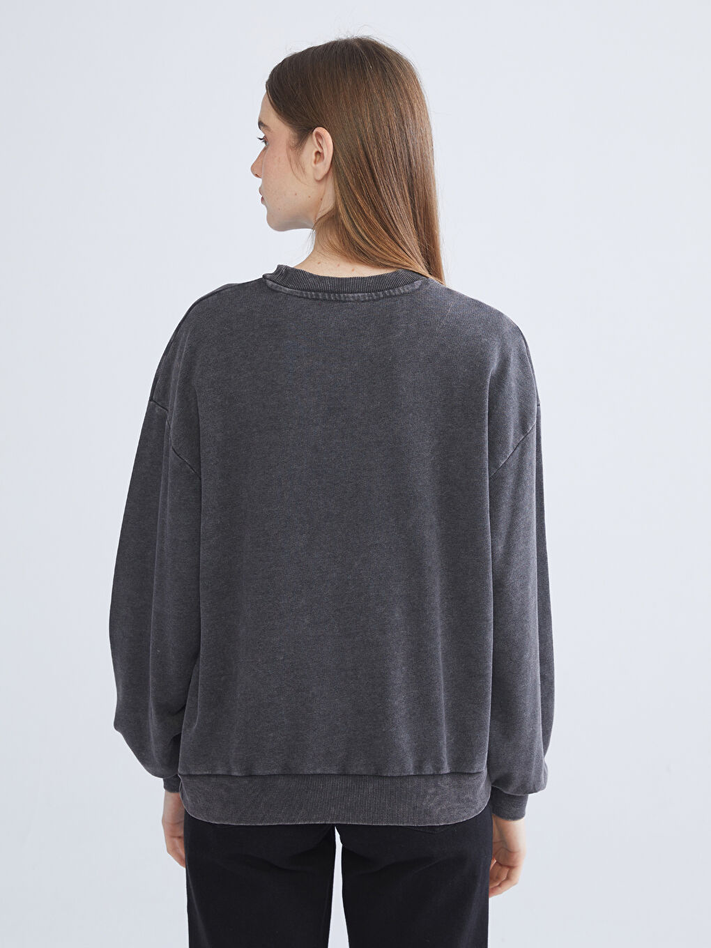 Crew Neck Oversize Women's Thick Sweatshirt-3
