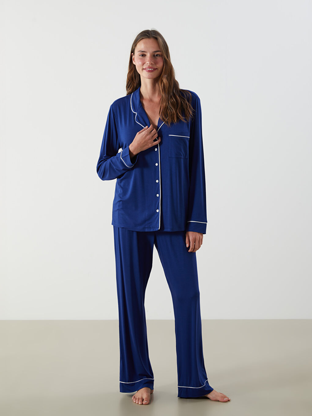 LCW DREAM Collared Neck Women's Pyjama Set -W58635Z8-HKF