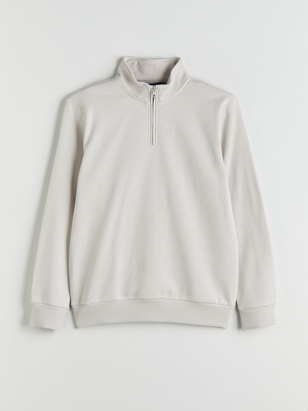 سويت شيرت تخين كم طويل بياقة قمع للرجال-4