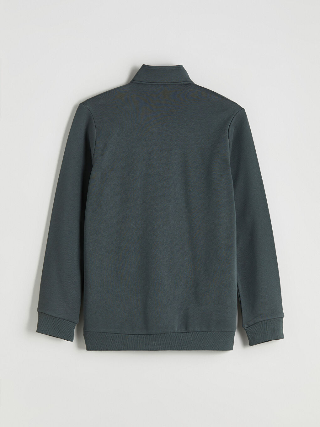 Yeşil Dik Yaka Uzun Kollu Erkek Kalın Sweatshirt-9